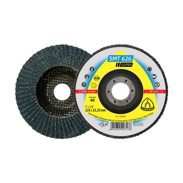 Flap Disc (SMT626) 125x22mm Supra Zirconia 6°